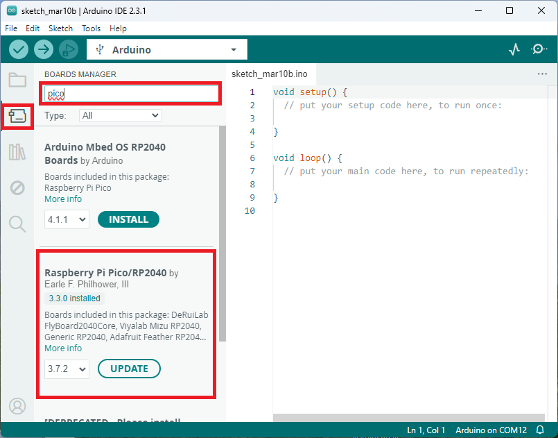 Arduino Board Manager